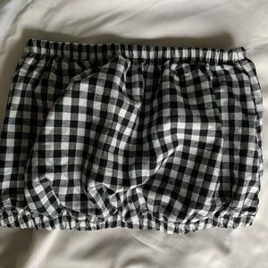 puffy gingham tube top